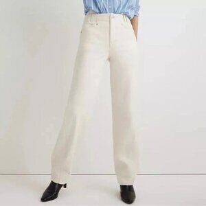 NWT Madewell Cream The Perfect Vintage Wide Leg Jeans High Rise Size 27